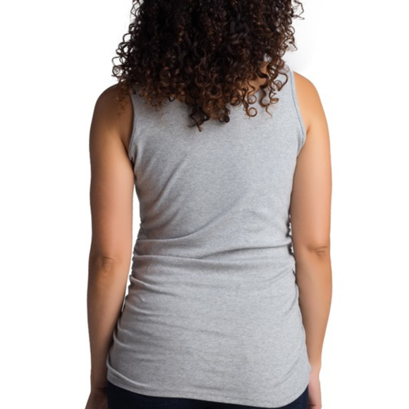 *PRICE FIRM*Heather Gray Maternity Ruched Tank Top - Picture 3 of 3